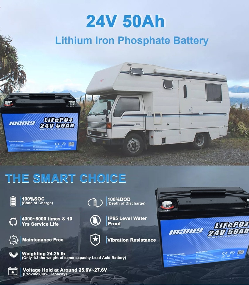 24v 50ah lifepo4 battery - manly