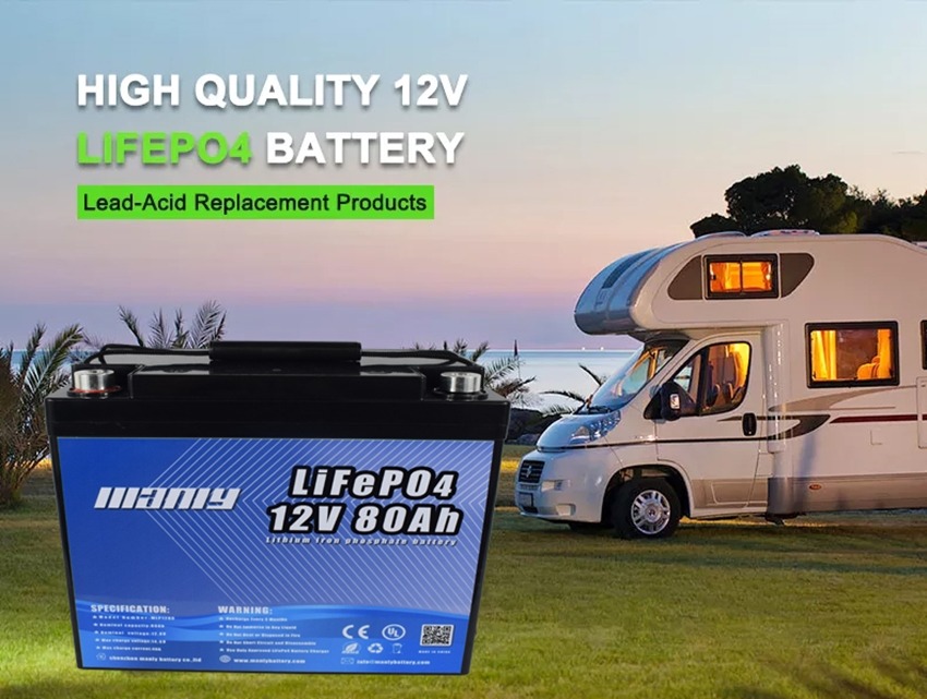 1500CCA 12V 80Ah LiFePO4 Battery Lithium-Iron Phosphate For RV Car Boat  BLACK