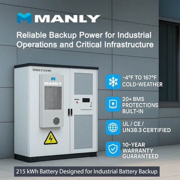 215 kwh battery - industrial battery backup - manly