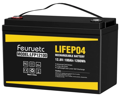 Feuruetc 12v 100ah lifepo4 battery - manly