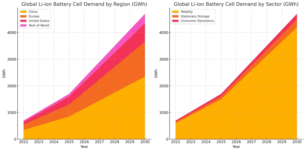 Growth of lithium battery demand - manly