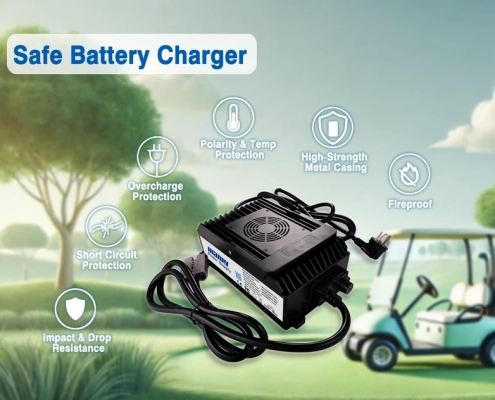 Safe lithium golf cart battery charger