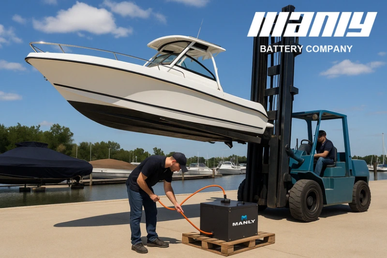 Boat forklift battery