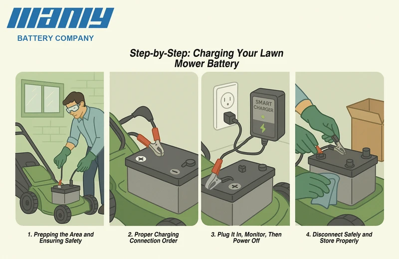 Step-by-step-charging your lawn mower battery